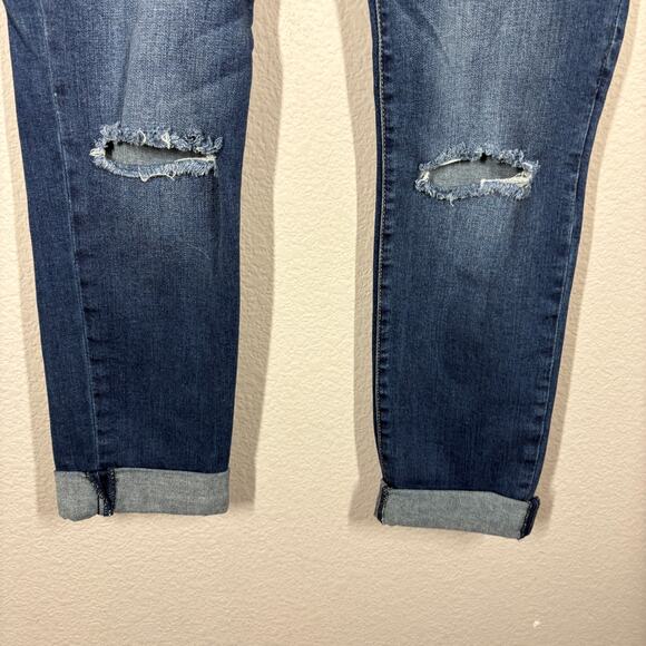 STS Blue 27 Morgan Tomboy Jeans Skinny Blue Mid Rise Distressed Cuffed Ankle - Picture 4 of 9